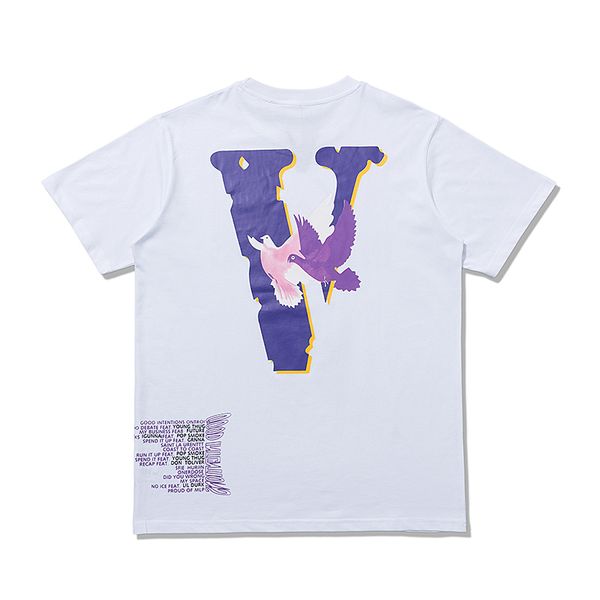 

t shirt v fashion brand dove round neck short sleeve t-shirt summer relaxed casual men's and women's fashion, White;black
