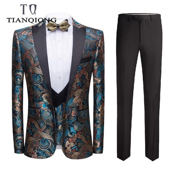 

floral suit men prom suits for slim fit mens wedding latest coat pant designs (jacket+pants+vest) men's & blazers, White;black