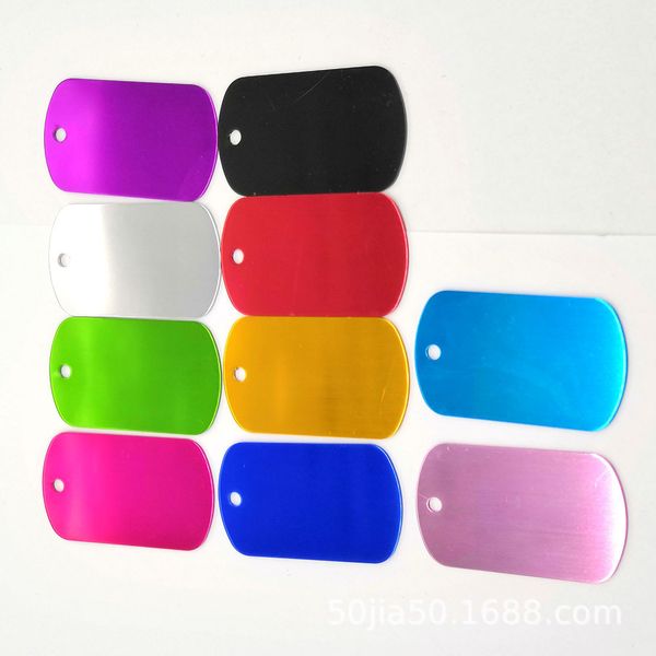 

aluminum square dog tag pet province tag 10 color metal military shield