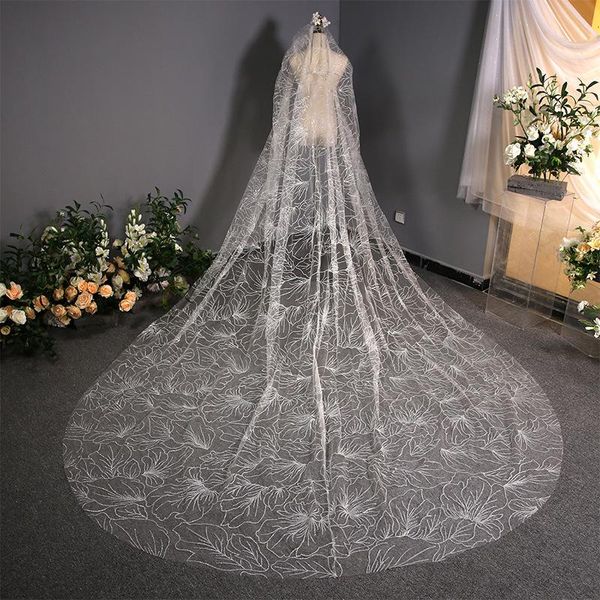 

bridal veils 3m cathedral wedding sequin light luxury fairy long 2021 one layer ivory bride accessories arrival, Black