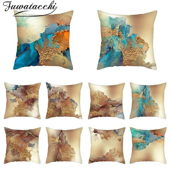 

fuwatacchi printing cushion covers visual impact pattern pillow cases cotton for bedroom sofa decorative pillow covers 45*45cm