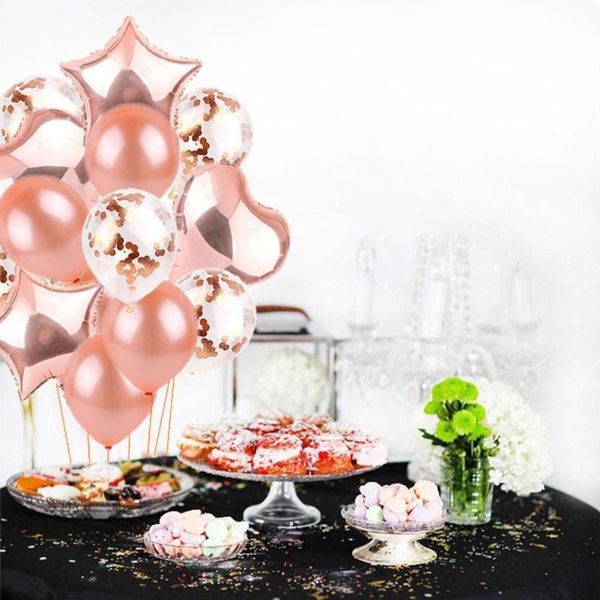

party decoration 14pcs/set heart star foil balloon confetti latex balloons birthday supplies globos decor wedding accessories p0m3