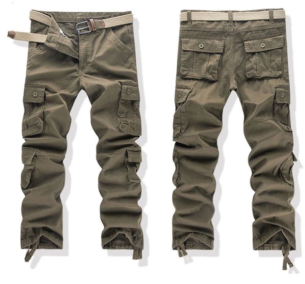 

men's thick winter cargo pants wool pockets plus size 38 40 fashion baggy joger worker tzmn, Black