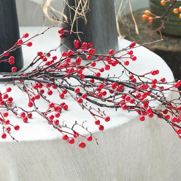

decorative flowers & wreaths 5pcs simulation red berry fruit for living room decoration fake flower arrangement wedding el artificial materi