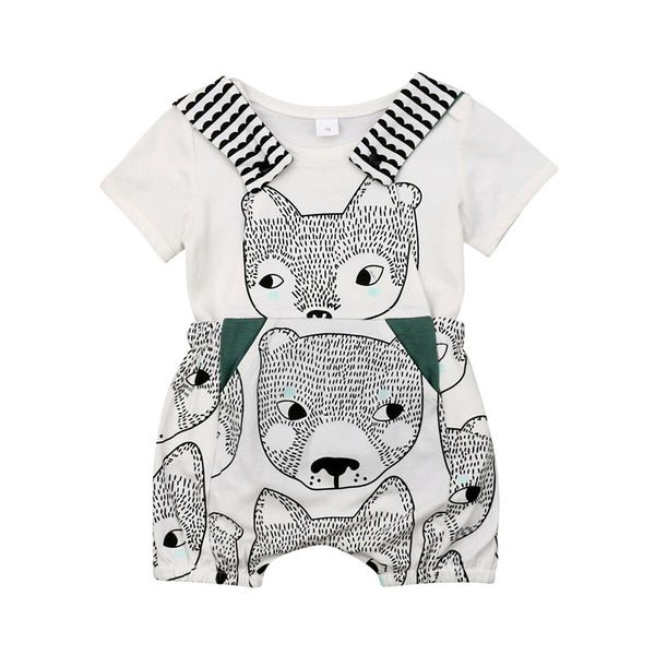

0-24m newborn kids baby boys clothes set cartoon cute cartoon and bib pant overalls lovely outfits streetwear, White
