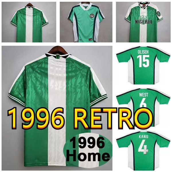 1994 1996 1998 Okocha Finidi Mens Retro Soccer Jerseys Nationalmannschaft Home Green White White Football Hemd Kurzarm Uniformen