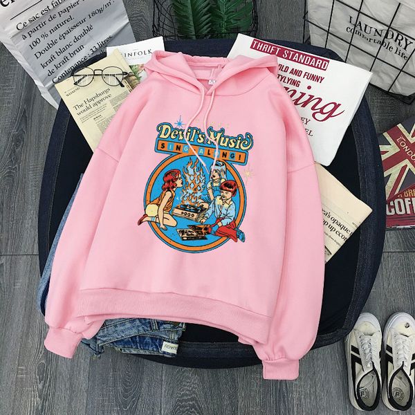 

qrwr 2021 autumn winter women sweatshirt thi section letter print fashion long sleeve hoodies casual o ne sweatshirt, Black;pink