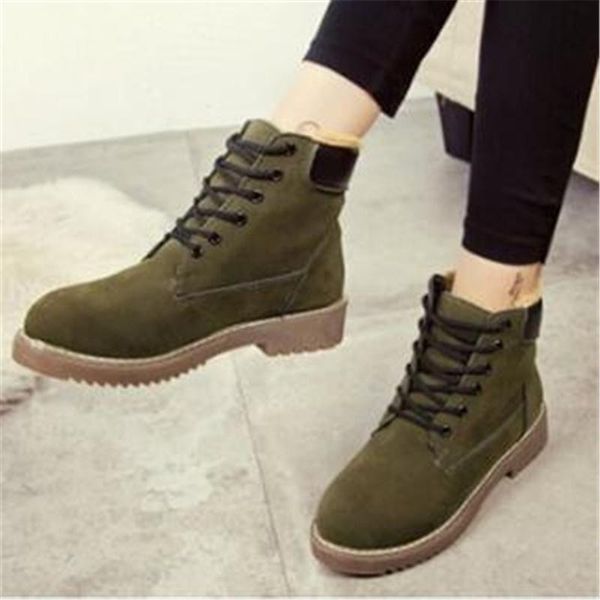 

boots winter women lace up ankle women's leather round toe ladies comfort platform woman fashion sneakers female warm shoe 35-40, Black