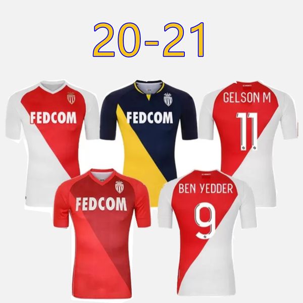 

21/22 monaco home soccer jerseys 2021 away ben yedder jovetic golovin shirt chadli gelson .m football uniforms sales, Black;yellow
