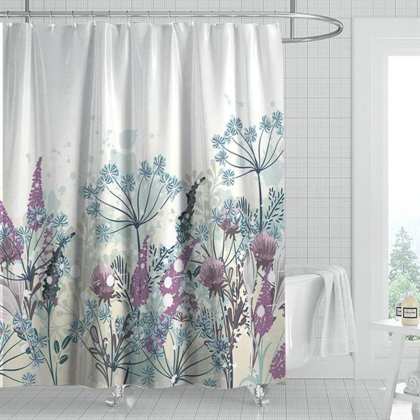 

shower curtains spring flower butterfly curtain set with 12 hooks bathroom decoration