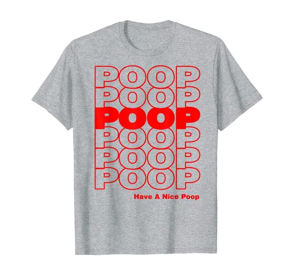 

funny poop thank you have a nice day plastic shopping bag t-shirt, White;black