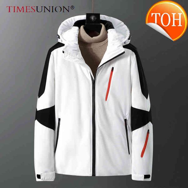 

warm men jacket coat winter casual autumn hooded men's short thick down white duck parka male fashion, Black
