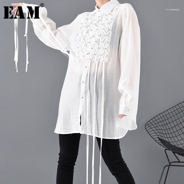

women's blouses & shirts women's [] women white rhinestone tassels big size blouse lapel long sleeve loose fit shirt fashion sprin