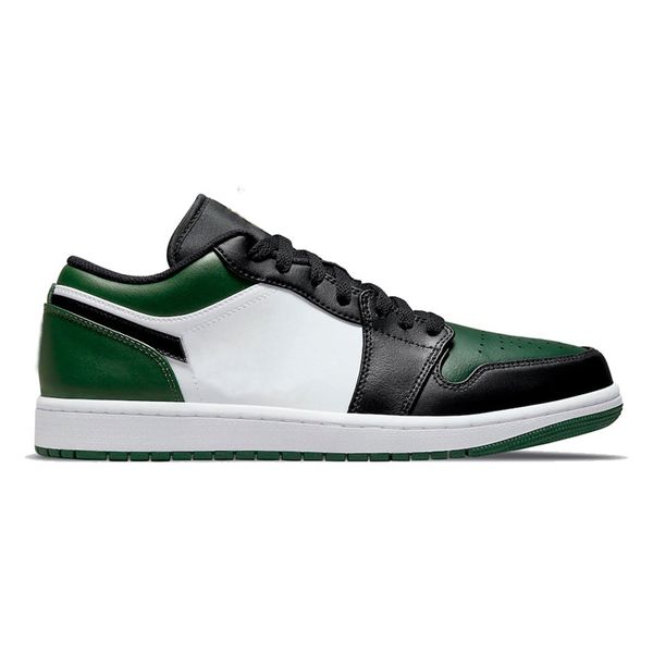 

men women basketball shoes jumpman 1 1s low green toe sneakers original box