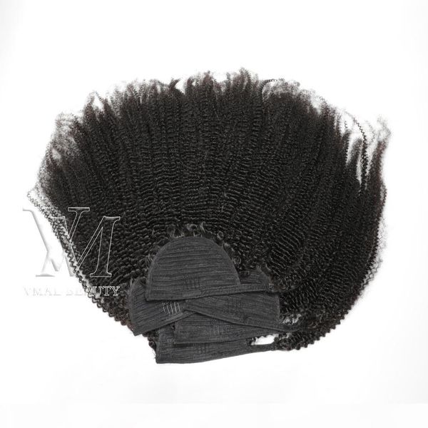 

vmae mongolian drawstring ponytail magic wrap horsetail natural black 3a curly weave 120g human hair no sheddin unprocessed elastic band tie