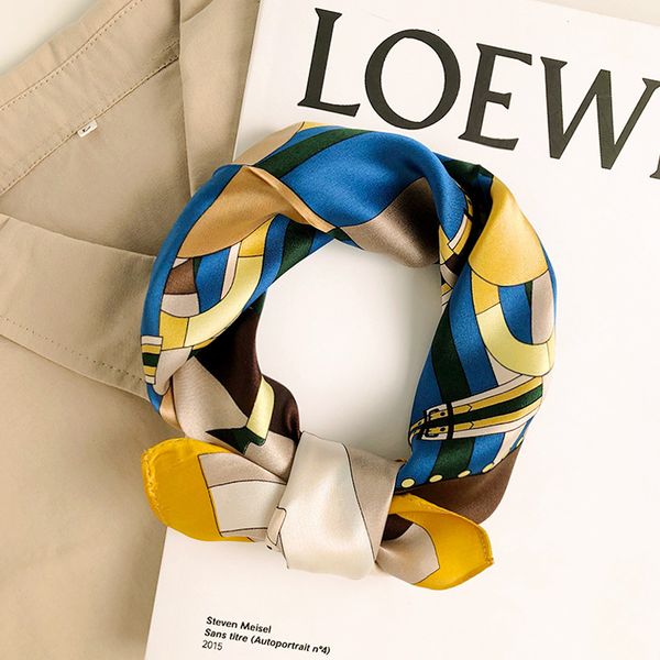 

spring mulberry silk small square scarves women foreign style fashion gifts autumn and winter versatile long, Black;purple