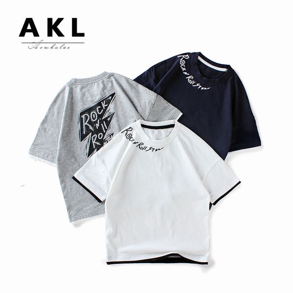 

new t-shirt 2021 boys' summer korean loose two-piece children's short sleeve, Black;white