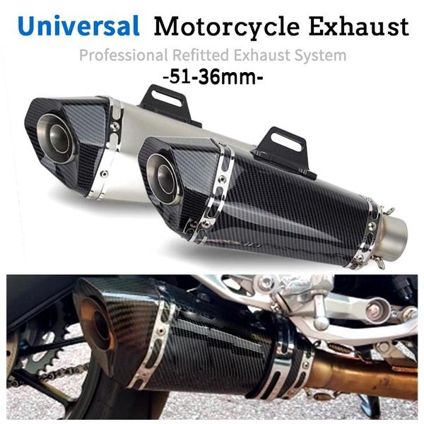 

motorcycle exhaust system universal 345mm pipe scooter motocross muffler modify motorbike escape db killer 51mm for mt03 mt07 r1 cbr400