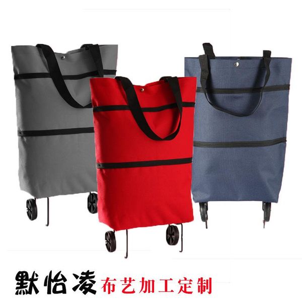 

storage bags custom foldable shopping bag cart supermarket old oxford portable small carts with tugboat