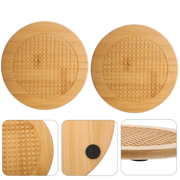 

mats & pads 2pcs insulated useful anti-skid cup mat bamboo pad for home