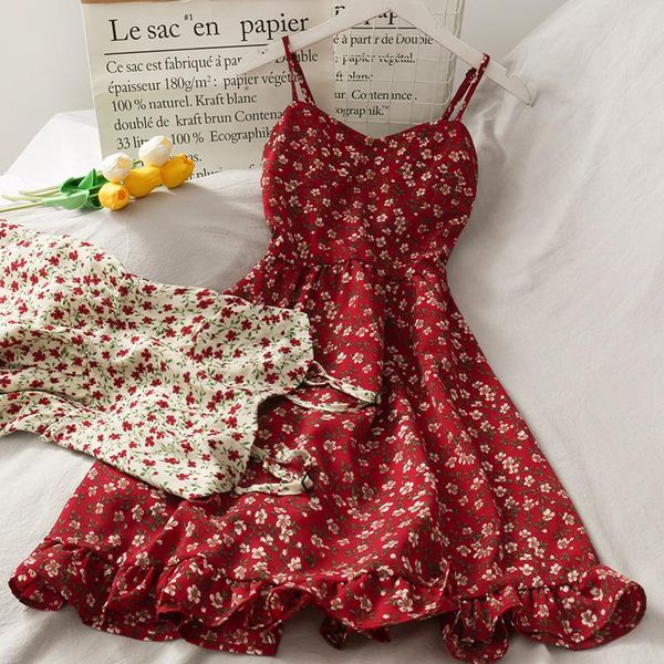 

girl's dresses vintage print bohemian holiday dress girl high waist hip a line slim vestidos v neck sleeveless teenager off shoulder ro, Red;yellow