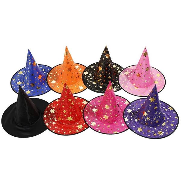 

party hats 8pcs halloween witch hat various colors witches for child masquerade dress up cosplay decoration