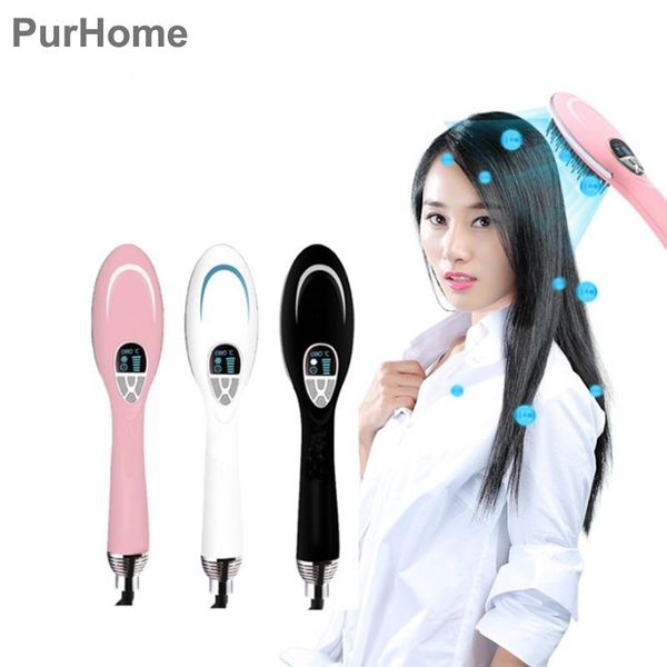 

electric hair brushes ceramics anion dryer comb warm air blowing wavy curls straight conditioner handle thermostatic hairdress blow