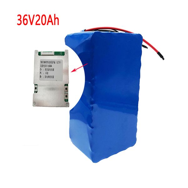 

2021 vakaumus 36v 20ah 10s6p battery 18650 pack 250w 350w 500w 750w high power 42v 20000mah ebike electric bicycle 25a bms and 2a charger