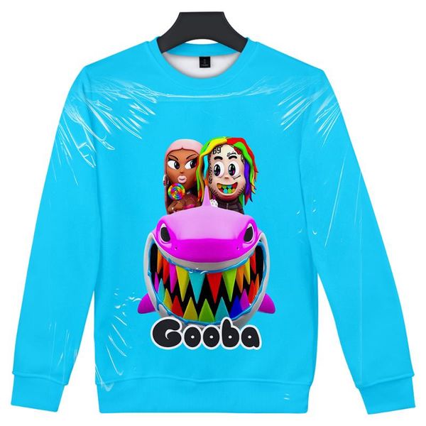 

men's hoodies & sweatshirts hip hop hoodie 3d print 6ix9ine sweatshirt women/men pullovers crew neck jumper winter fashion hoody clothi, Black