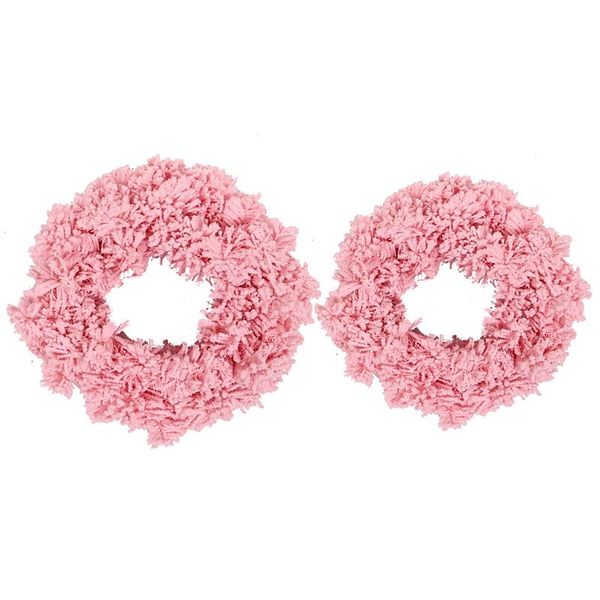 

pink wreath artificial pine wreath garland for front door, window, wall, wedding, fireplace, home decoration