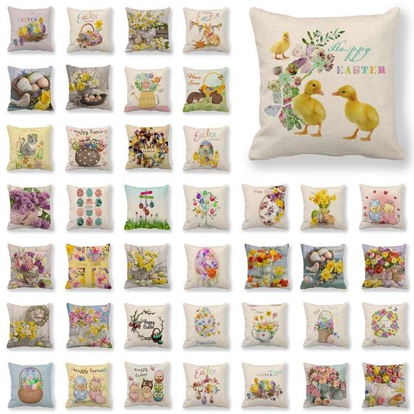 

pillow case easter floral spring seasonal home decor throw cushion cover