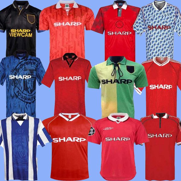 

retro 2002 soccer jersey man football giggs scholes beckham cantona solskjaer 07 08 93 94 96 97 98 99 86 88 90 91, Black;yellow