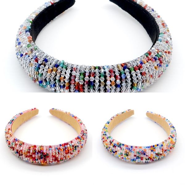 

full colorful crystal headband for woman luxury shiny rhinestone paded hair band bridal wedding hair accessory 301 u2, Slivery;white