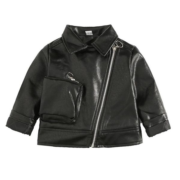 

coat baby girl jacket trench kids girls outerwear toddler fall clothes 2021 plush black pu leather boys, Blue;gray