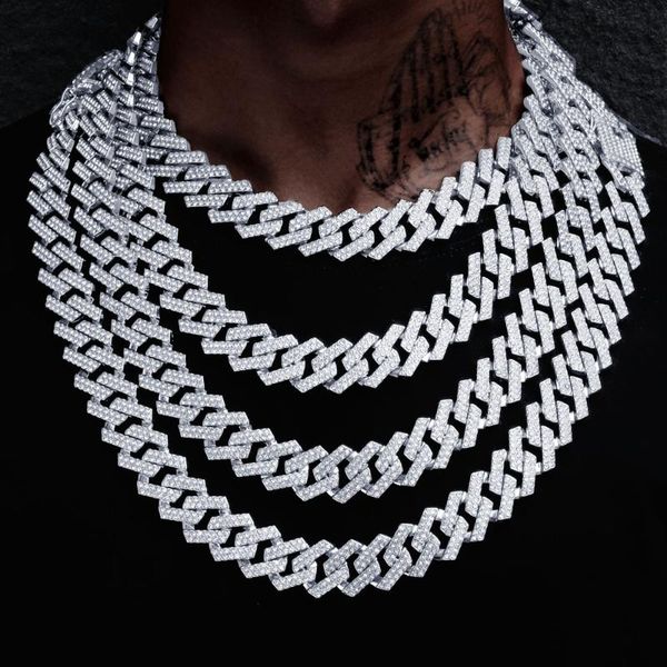 

pendant necklaces 20mm wide miami cuban chain necklace bracelet for women men's jewelry choker link hip hop men necklacejewelry, Silver