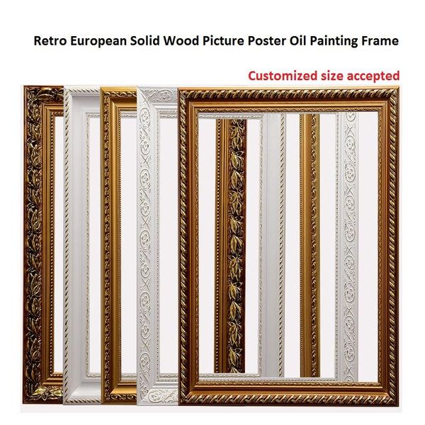 

frames oil painting po frame outside mounted retro european solid wood advertising picture poster custom wall hanging fr