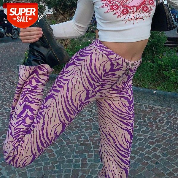 

weekeep zebra striped print vintage sweatpants women's zipper streetwear joggers cargo pants party outfits 90s straight trousers #xt1a, Black;white