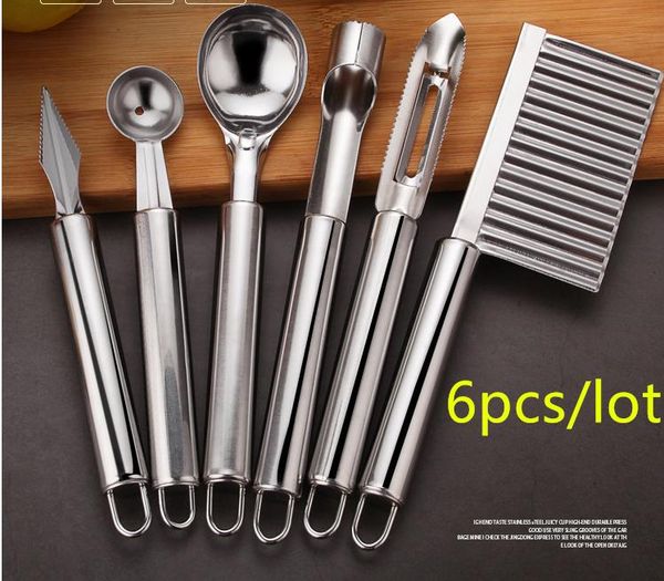 

stainless steel kitchen gadget set fruit knife coring device carving knife watermelon digging spoon potato peeling