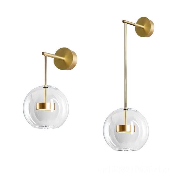 

wall lamp led glass ball light nordic interior decoration gold home lighting bedroom bedside industrial fixtures