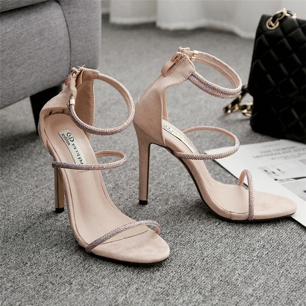 

dress shoes 2021 summer fashion rhinestone women 11cm high heels stripper black apricot luxury sandals fetish prom lady pumps