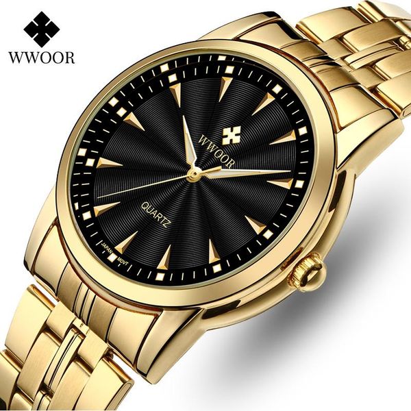 

wristwatches relogio masculino wwoor men watches with stainless steel gold black business quartz waterproof sport wristwatc, Slivery;brown