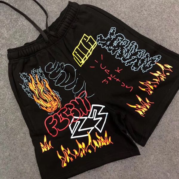 

new 2021 19ss latest summer style hip-hop astroworld tour graffiti men women drawstring skateboard kanye west shorts f7zm 6hpt, White;black