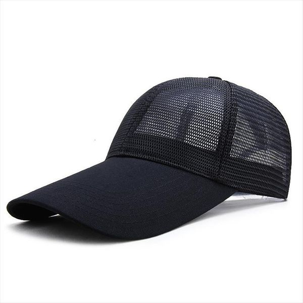 

11cm long visor large head man big size causal hats cool full mesh sports sun hat plus baseball caps 55, Blue;gray