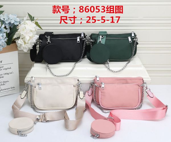 

three piece canvas chain small square versatile fashion trend messenger bag