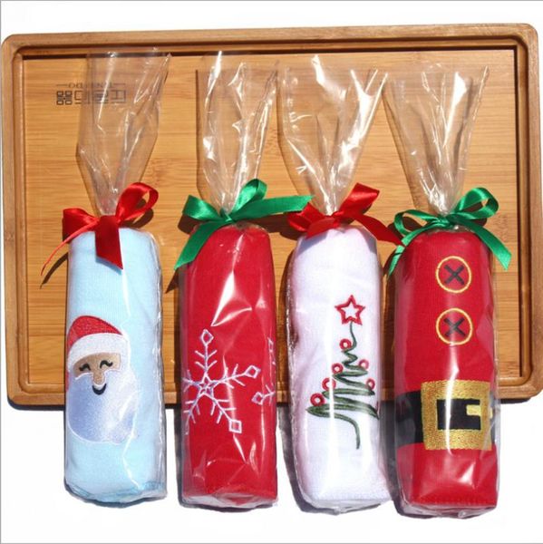 

towel luxury 100% cotton hand set christmas gift embroidered snowman santa claus