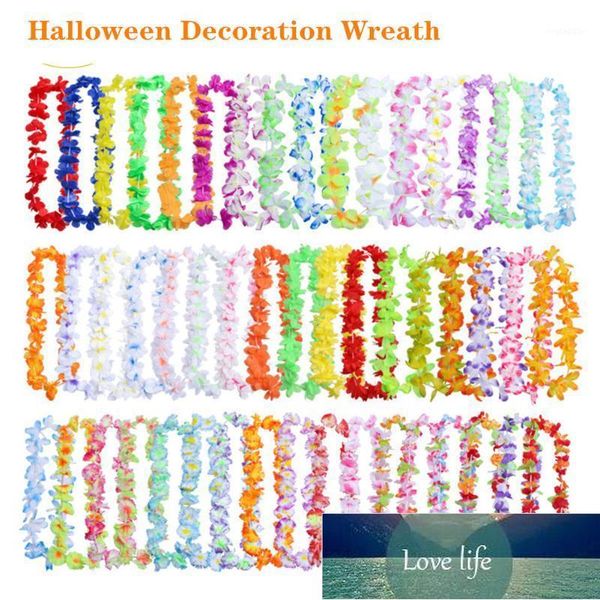 Flores decorativas Grinaldas 100 pcs Garland Hawaiian Flor Colar Leis Noite Fornecimento Beach Engraçado Grinalda Decorações Diy Decorações / 71 Preço de Fábrica Especialista Qualidade