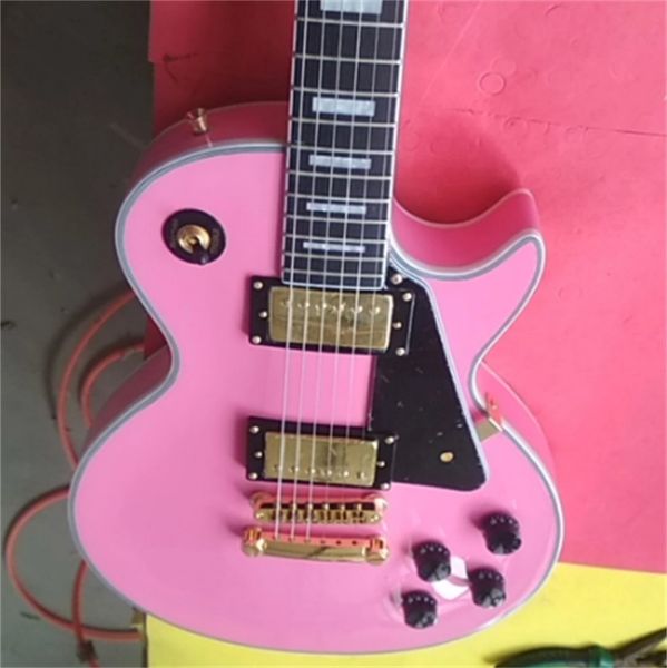 

customized ebony fretboard pink electric guitar guitars guitarra