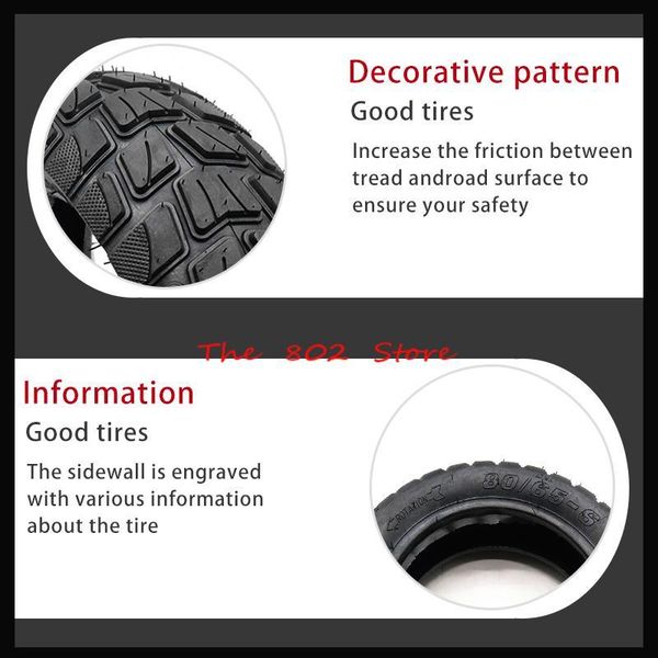 

motorcycle wheels & tires 10x3.0 255x80 80/65-6 10-inch pneumatic thicken wear-resistant tire for electric scooter folding bike speedual gra