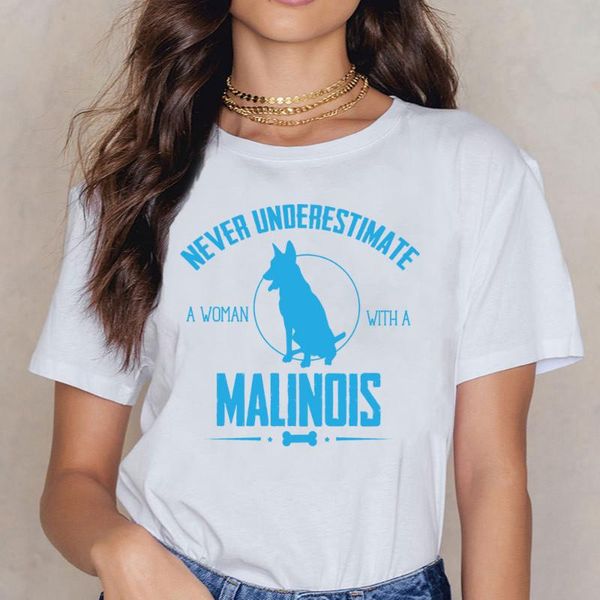 

women's t-shirt t shirt women dog malinois nuw harajuku print female, White