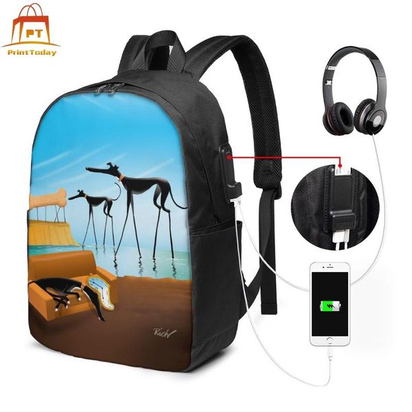 

backpack greyhound backpacks teenage sports bag print trending multifunction men - women bags